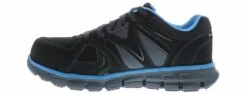Skechers Suede Synergy Sandlot Women's Wide-Width Alloy Toe Work Shoe -Shoe Sensation Shop skechers synergy sandlot black blue04