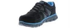 Skechers Suede Synergy Sandlot Women's Wide-Width Alloy Toe Work Shoe -Shoe Sensation Shop skechers synergy sandlot black blue05