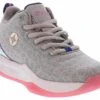 Spalding Webb Youth Girls’ (11-3) Mid Top Basketball Sneaker -Shoe Sensation Shop spalding webb grey spaldingwebbgreybasketball grey01