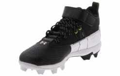 Under Armour Harper 7 Jr. Boys’ (11-6) Mid Top Baseball Cleat -Shoe Sensation Shop underarmour 3025598 001 harper7midrmjr black05