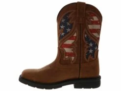 Wolverine Rancher American Flag Men’s Steel Toe Work Boot -Shoe Sensation Shop wolverine w241181 rancheramericanflagstboot brown04