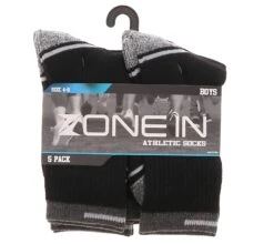Zone In 5PK Youth Boys’ Crew Socks